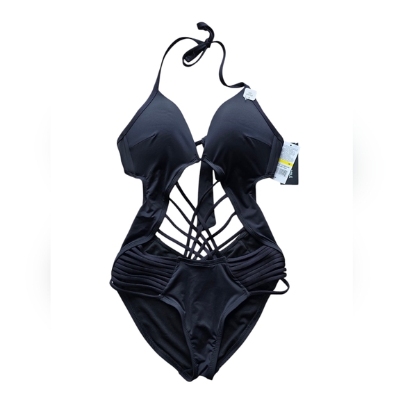 Kenneth Cole Cutout Strappy Push Up One Piece Womens Swimsuit - Picture 7 of 12